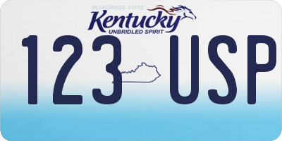 KY license plate 123USP
