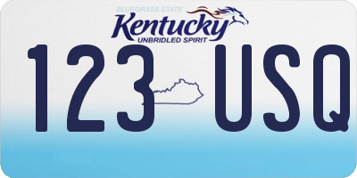 KY license plate 123USQ