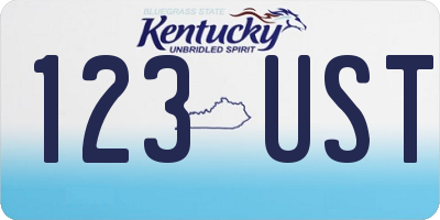 KY license plate 123UST