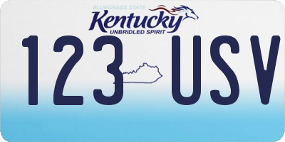 KY license plate 123USV
