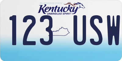 KY license plate 123USW