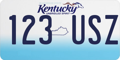 KY license plate 123USZ