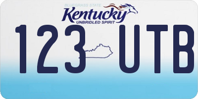 KY license plate 123UTB