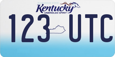 KY license plate 123UTC