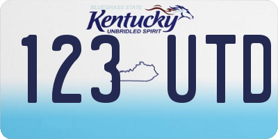 KY license plate 123UTD