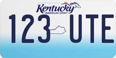 KY license plate 123UTE