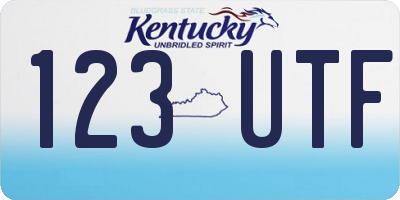 KY license plate 123UTF
