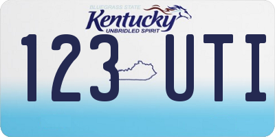 KY license plate 123UTI