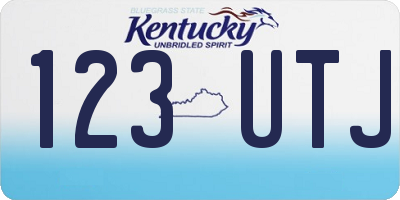 KY license plate 123UTJ