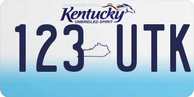 KY license plate 123UTK