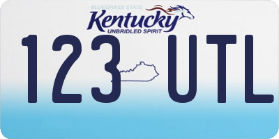 KY license plate 123UTL