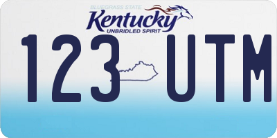 KY license plate 123UTM