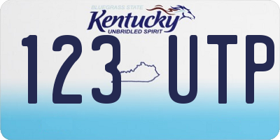 KY license plate 123UTP