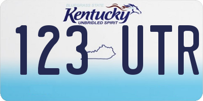 KY license plate 123UTR