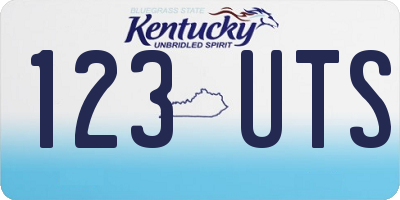 KY license plate 123UTS