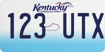 KY license plate 123UTX