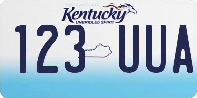 KY license plate 123UUA