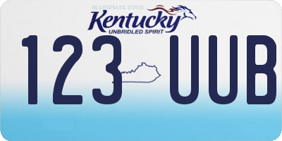 KY license plate 123UUB