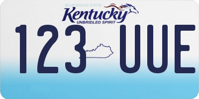 KY license plate 123UUE