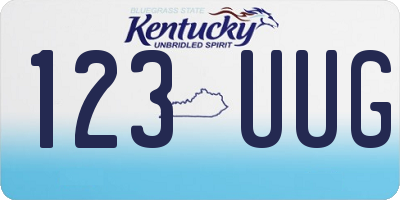 KY license plate 123UUG