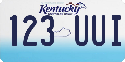 KY license plate 123UUI