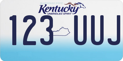 KY license plate 123UUJ