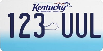 KY license plate 123UUL
