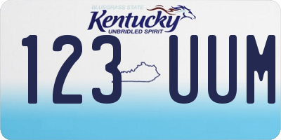 KY license plate 123UUM