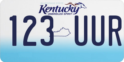 KY license plate 123UUR