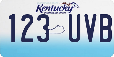 KY license plate 123UVB