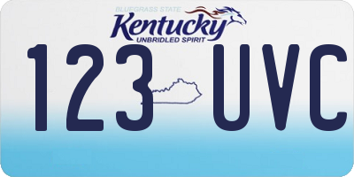 KY license plate 123UVC
