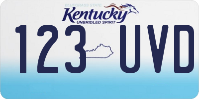 KY license plate 123UVD