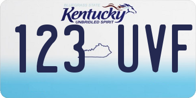 KY license plate 123UVF