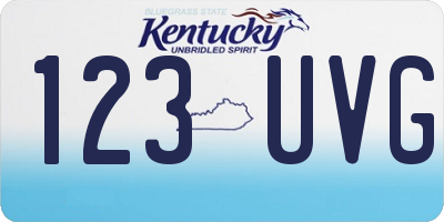 KY license plate 123UVG