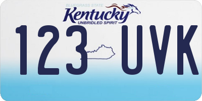 KY license plate 123UVK