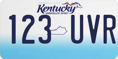 KY license plate 123UVR