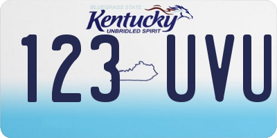 KY license plate 123UVU