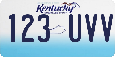 KY license plate 123UVV