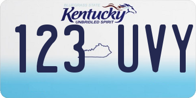 KY license plate 123UVY