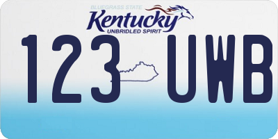 KY license plate 123UWB