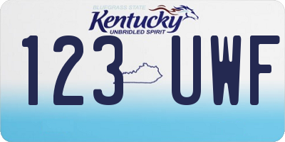 KY license plate 123UWF