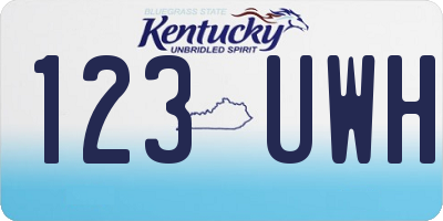 KY license plate 123UWH