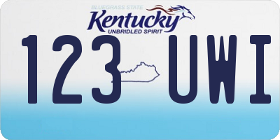 KY license plate 123UWI