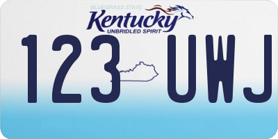 KY license plate 123UWJ