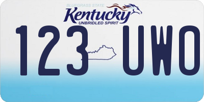 KY license plate 123UWO