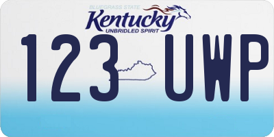 KY license plate 123UWP