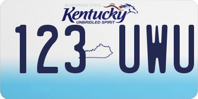 KY license plate 123UWU