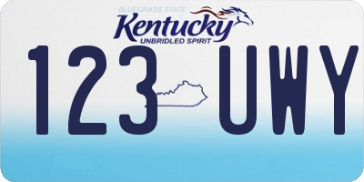 KY license plate 123UWY
