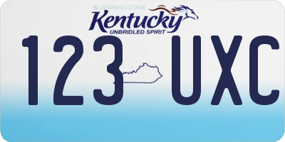 KY license plate 123UXC
