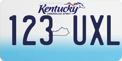 KY license plate 123UXL